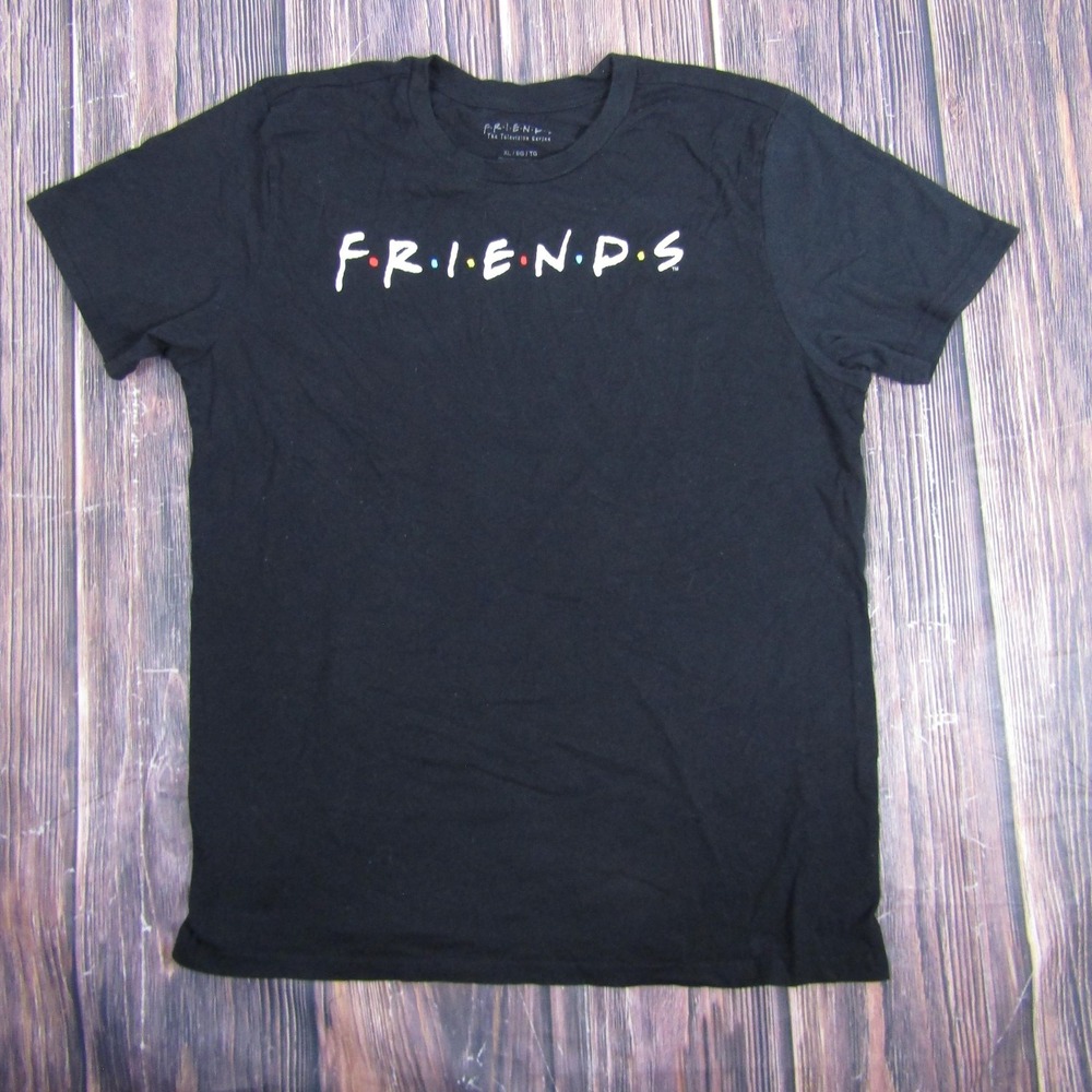 Friends‎ Shirt Mens Extra Large Black TV Show Graphic Tee Crewneck Sitcom Comedy